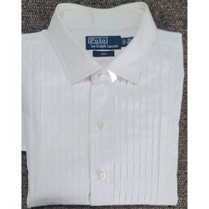 Vintage Polo Ralph Lauren Men's White Estate Formal Tuxedo FC Shirt Size 18